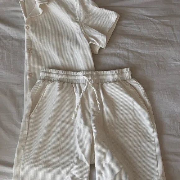 White Striped Casual Set - Picture 1 of 6